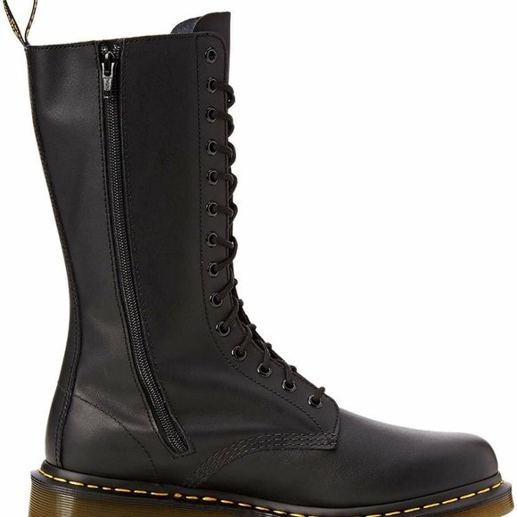 Dr. Martens Women's US 7 1914 Vonda Black Roses Softy T Leather 14-Eye Mid Calf - Picture 4 of 12